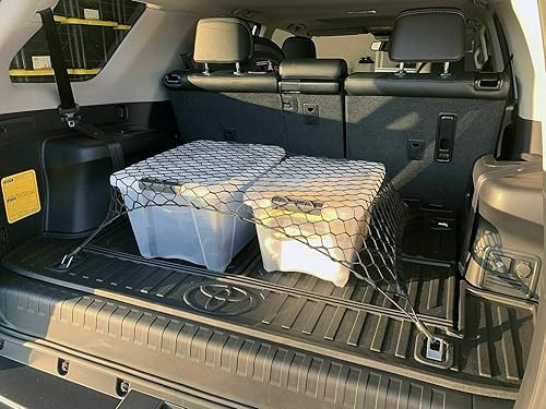 Miniatura 4 de Red de carga organizadora de maletero trasero solo para Toyota 4RUNNER de 3 filas 2010-2023 – Red de carga estilo piso para SUV – Malla de malla