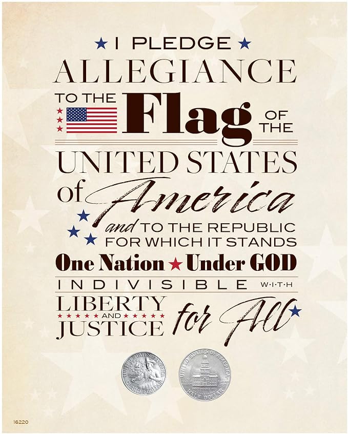 Amazon.co.jp 忠誠の誓い 本物のバイセンテニアル クォーター、ハーフドルの逆側 7x5 マットカード 真正性証明書