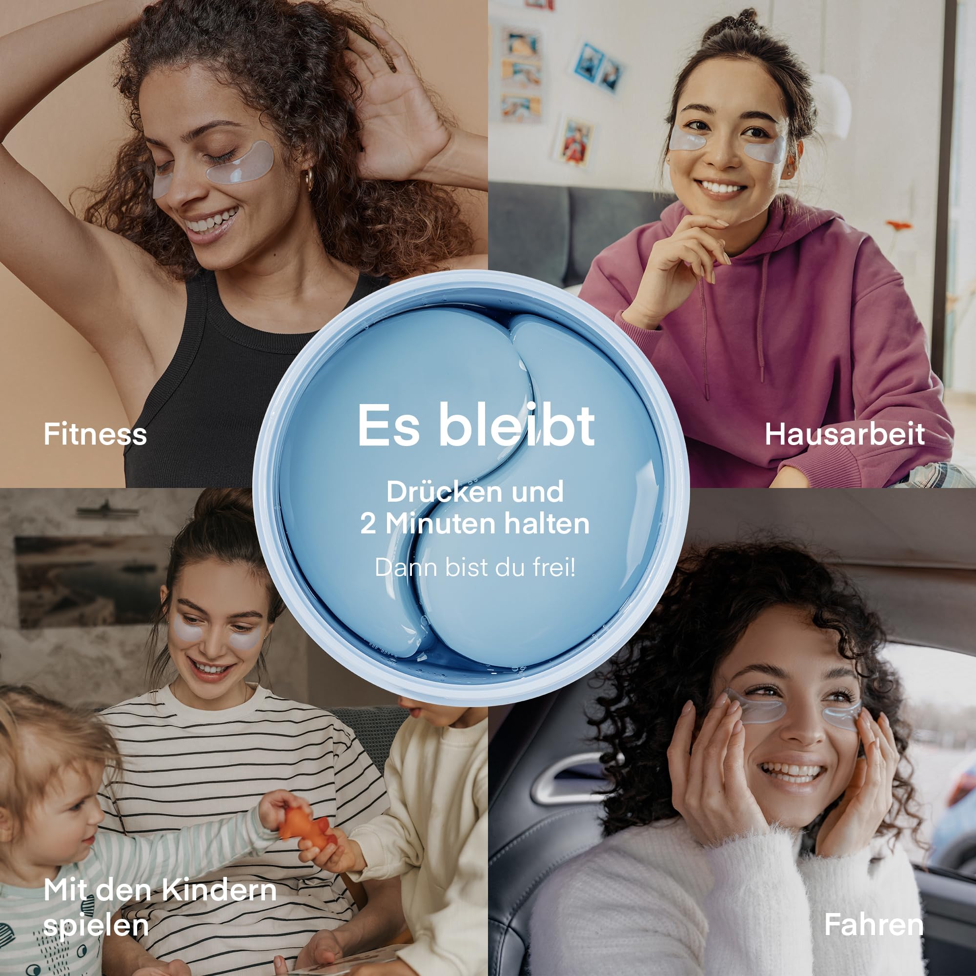 Augenpads gegen Augenringe Korean Skincare: Hyaluron & Koffein Augenpads gegen Tränensäcke & Falten - Vegan & Tierversuchsfrei, für empfindliche Haut geeignet Augenmaske, 30 Paare - Under Eye Patches