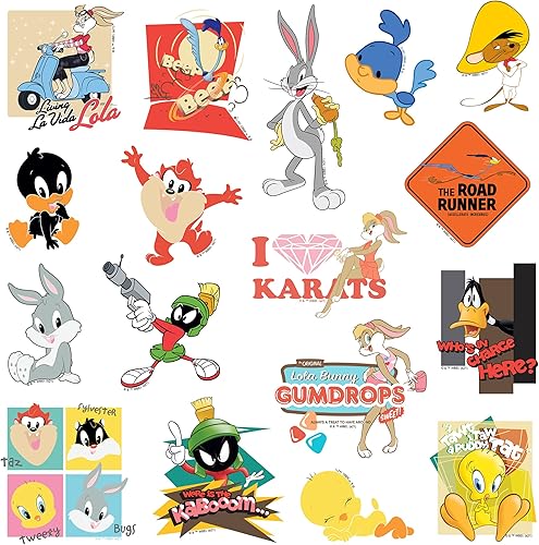 Miniatura 3 de Looney Tunes - Paquete variado de calcomanías de vinilo grandes de lujo, para laptop, botella de agua, álbumes de recortes, tableta, monopatín,