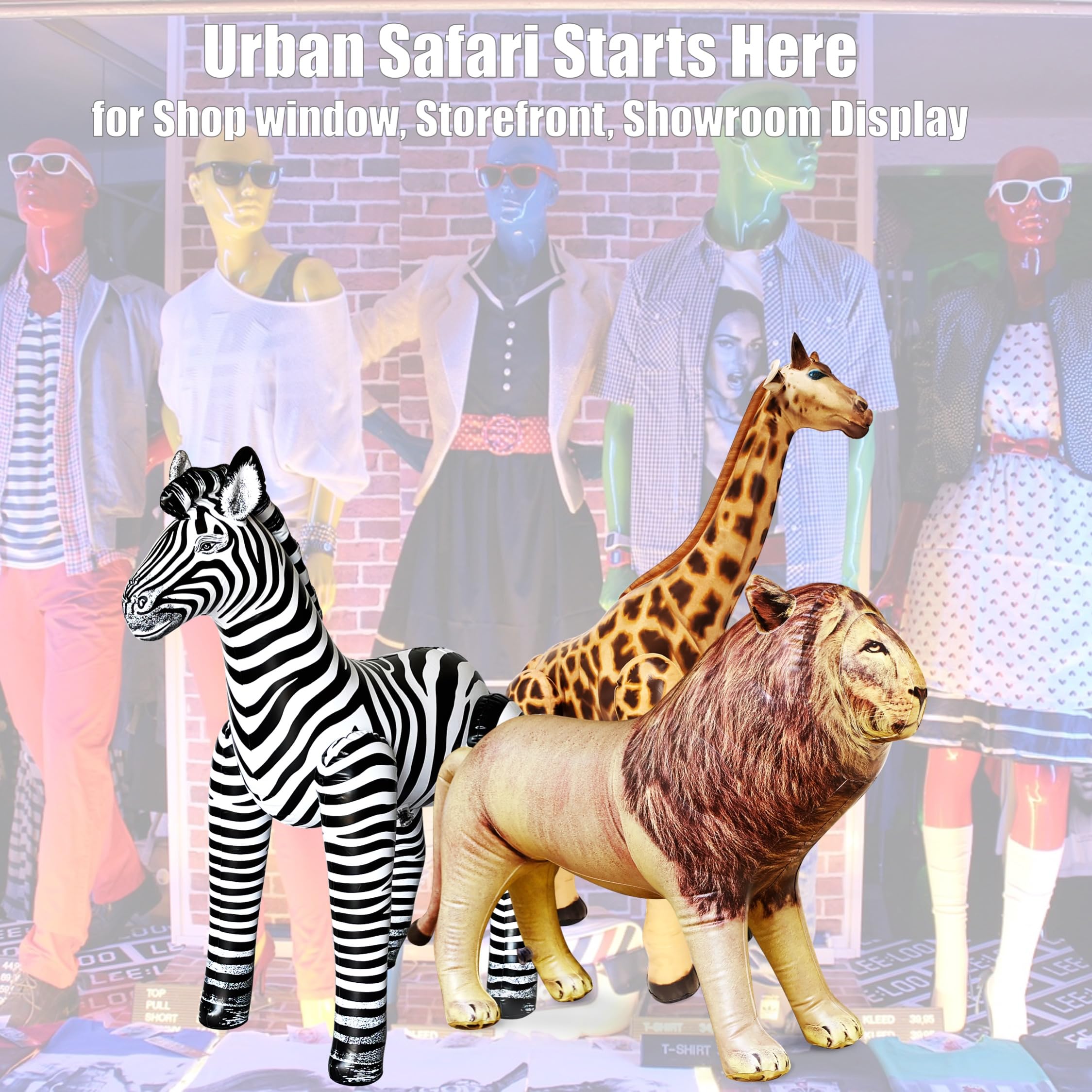 Jet Creations 3 pack Giraffe Zebra Lion safari Great for pool