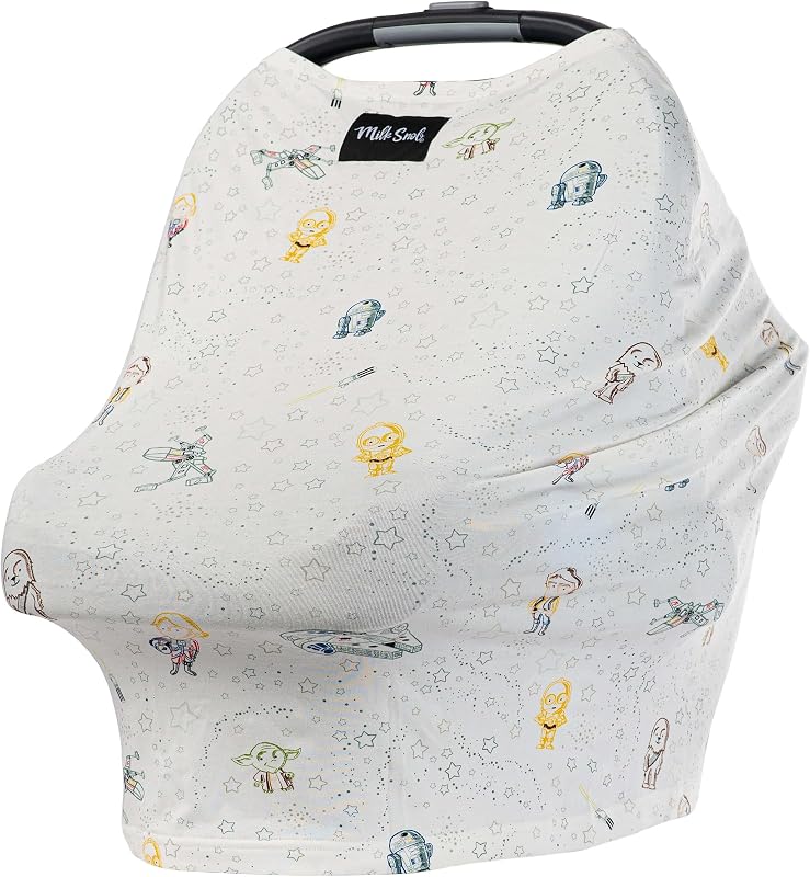 Milk Snob Funda 5 en 1 ORIGINAL de Star Wars, Little Galaxy, mayor privacidad para la lactancia materna, asiento de seguridad para bebé, portabebés, cochecito, trona, carrito de compras, dosel para tumbona - Elementos esenciales para recién nacidos, tapa de lactancia | Mayor privacidad para la lactancia materna, asiento de seguridad para bebé, portabebés, cochecito, trona, carrito de compras, artículos esenciales para recién nacidos y parte superior de lactancia.