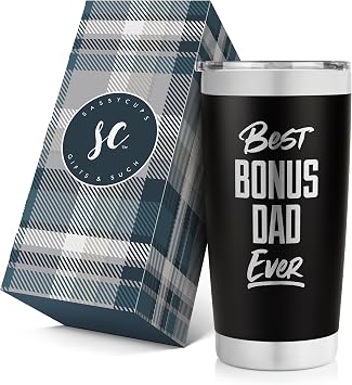 SassyCups Stainless Steel Travel Mug, Best Bonus Dad Ever - 20 oz Insulated Coffee Tumbler