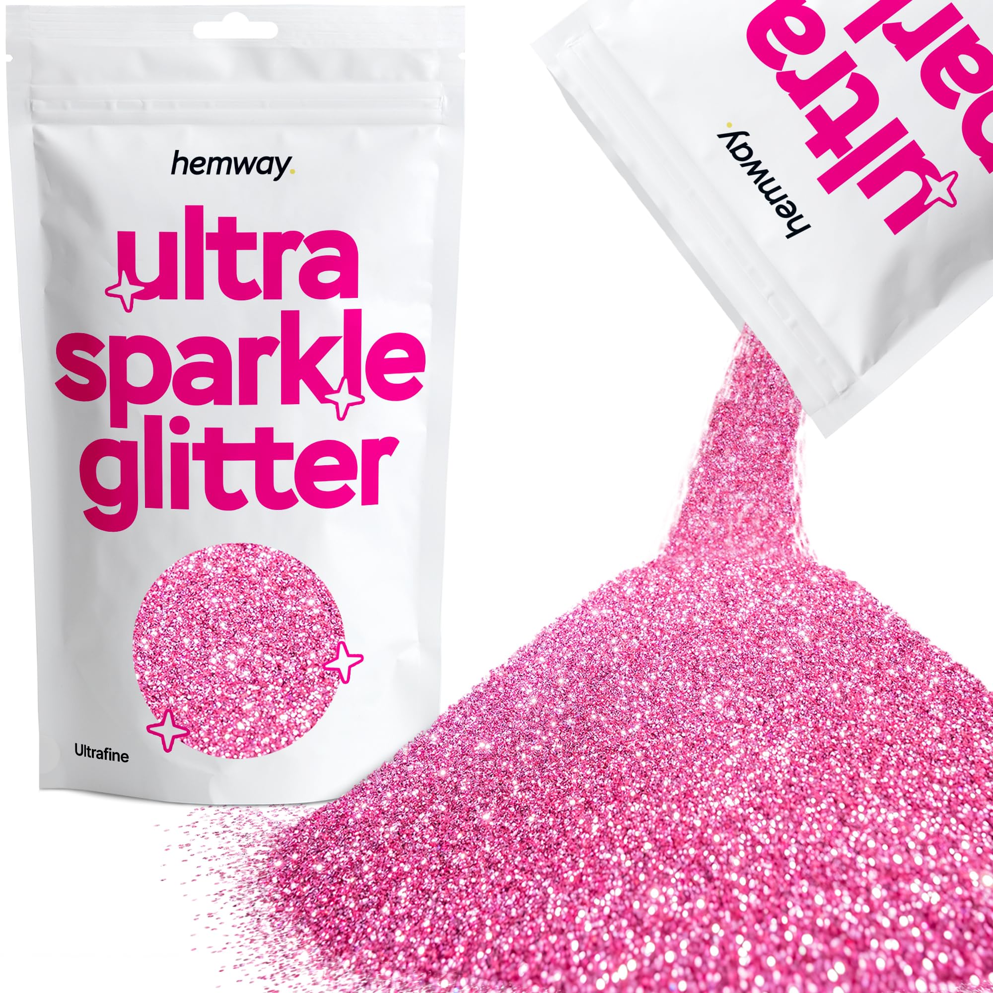 Hemway Ultra Sparkle Glitter Baby Pink Iridescent 100g Fine | Glitter for Arts & Craft, Makeup, Nail Art, Crafting, Card Making, Sparkle Decoration — view 45