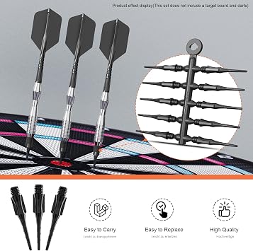 CyeeLife Fit Point Plus Tip | Soft Tip Dart Points | 2BA Thread | Dart Accessory | 50 Count