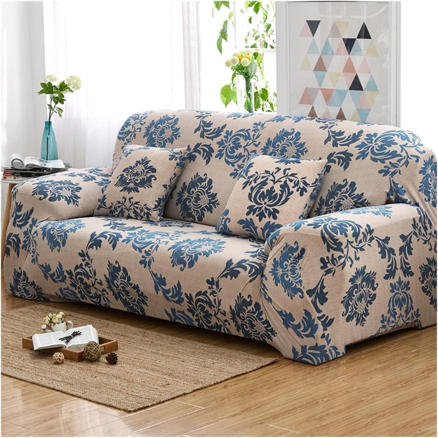 Floral Pattern Elastic Stretch Universal Sofa Covers Sectional Throw Couch Corner Cover Cases For Furniture Armchairs Home Decor sofa set (Color : 8, Size : 2 Seater)