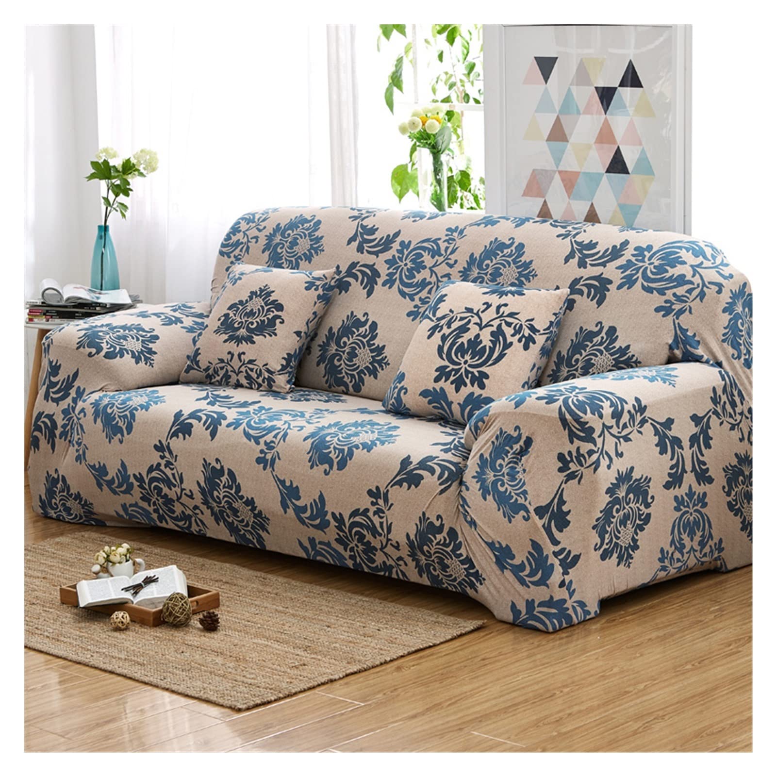 Floral Pattern Elastic Stretch Universal Sofa Covers Sectional Throw Couch Corner Cover Cases For Furniture Armchairs Home Decor sofa set (Color : 8, Size : 2 Seater)
