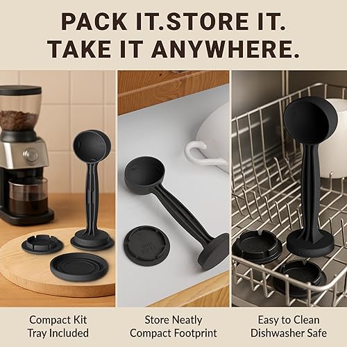 Miniatura 6 de Koffee Zen - Juego de manipulación de café expreso, 5 tamaños intercambiables (1.929-2.283 in), cuchara de café doble (1 y 2 cucharadas), se adapta