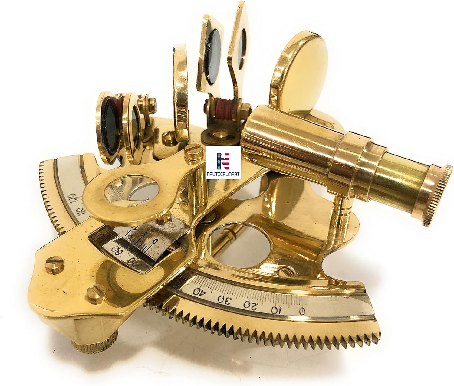4" Captain Brass Sextant with Hardwood Wooden Box