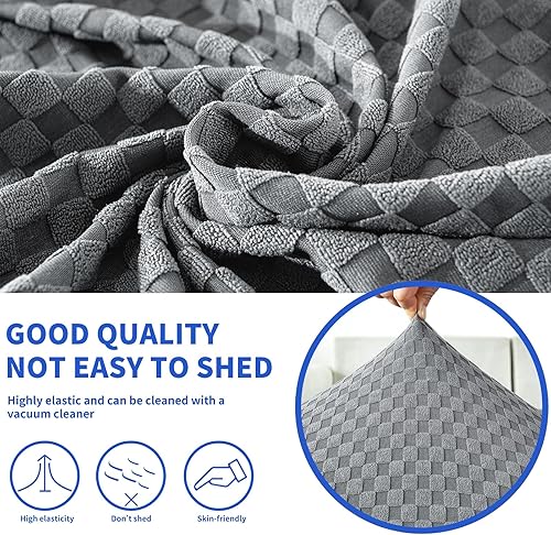 Miniatura 3 de YEMYHOM Fundas de cojín individuales elásticas para asiento de sofá, funda de cojín suave de repuesto grande a cuadros, protector de muebles con