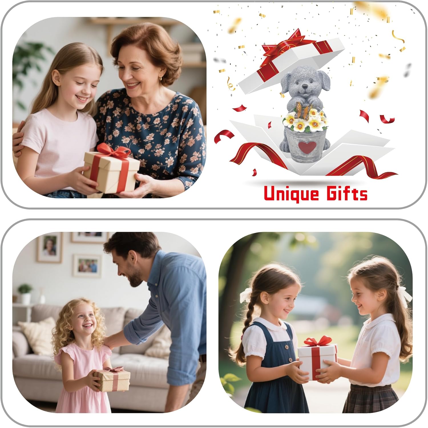 Solar Dog Statue with LED Light,Outdoor Decorations Dog Figurine Light, Unique Dogs Gift for Women,Mom,Lover,Housewarming - Image 9