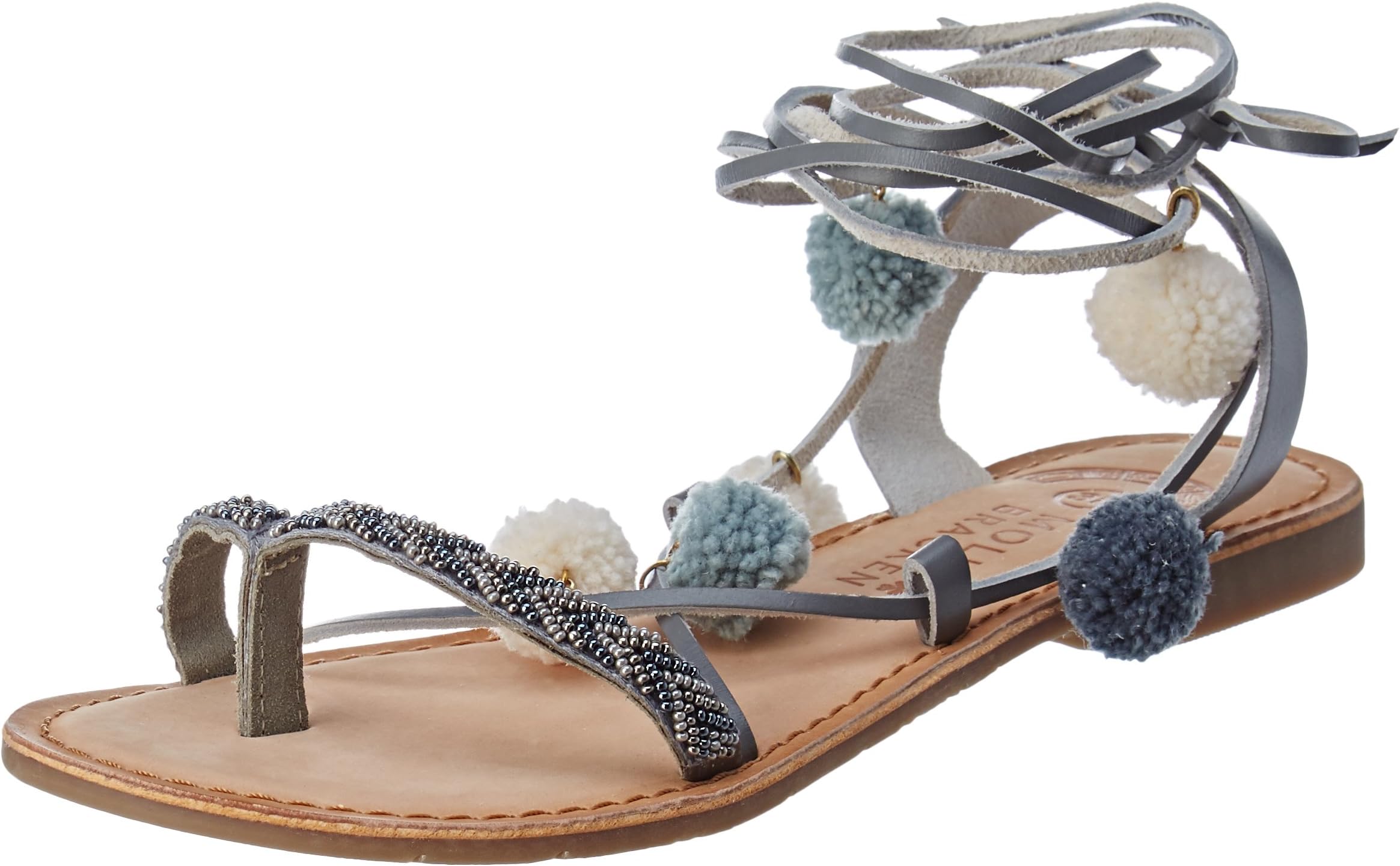 MOLLY BRACKEN Women's Pompon Open Toe Sandals