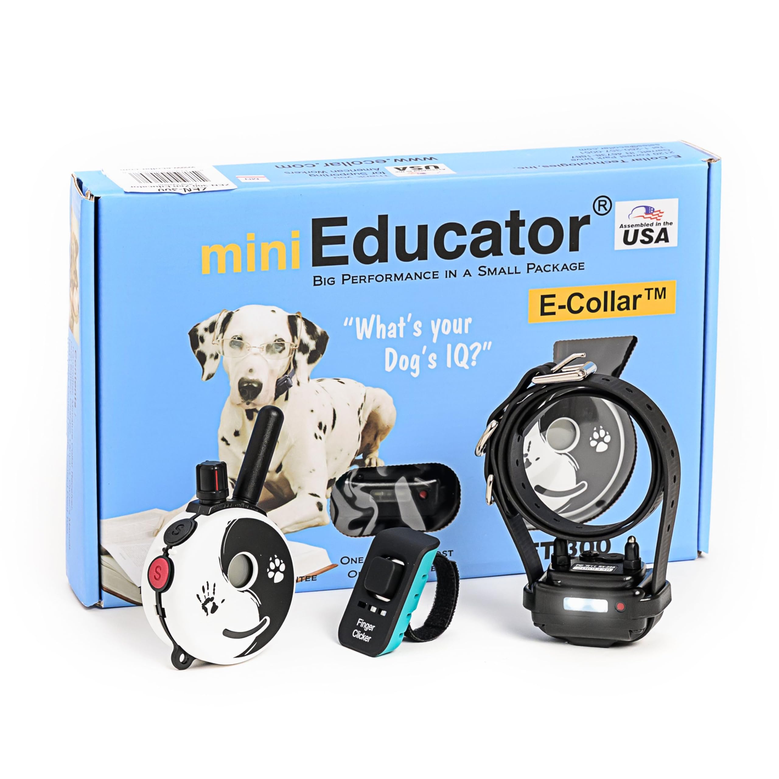 E-Collar Dog Training Collar, Rechargeable Remote + Finger Clicker, for Small to Medium Dogs, Humane Tapping Stimulation, 100 Levels, Tone, Light, 1/2 Mile 1 Dog, Zen