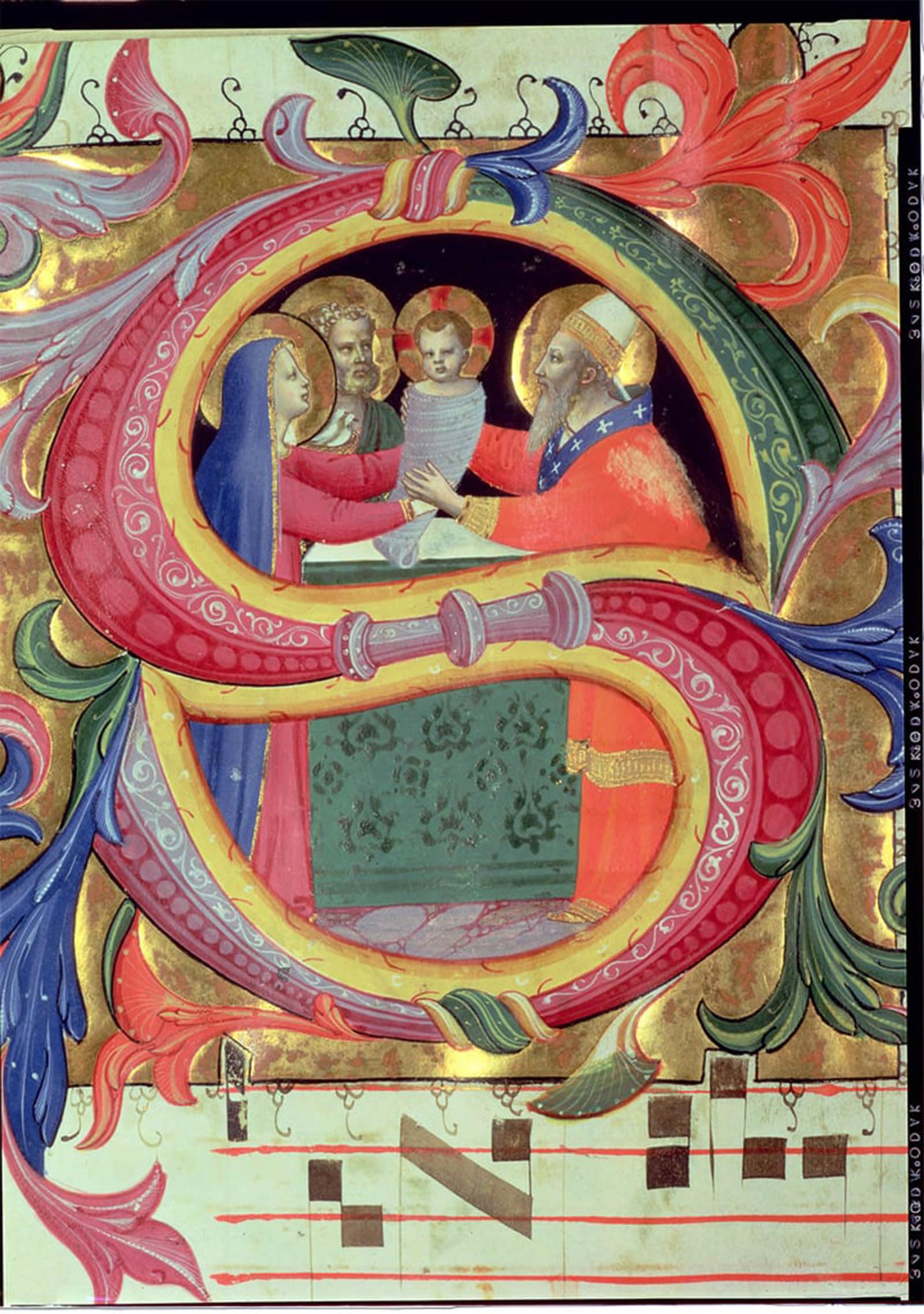SERENDIPITP Vintage Wall Art Canvas Nordic Poster Canvas Print Picture Ms F.v the Presentation in the Temple Depicted in an Historiated Initial by Fra Angelico Wall Art Poster for Home Decor 60x90cm
