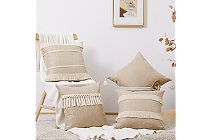 Topfinel Beige Throw Pillow Covers for Couch 16x16 Set of 4
