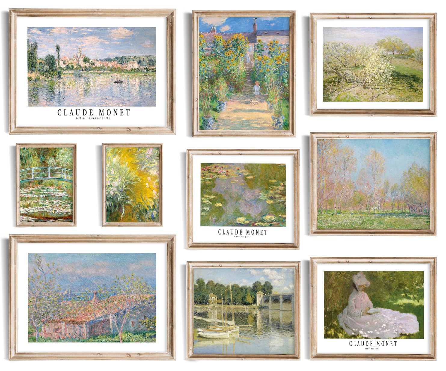 Uniro Claude Monet Eclectic Wall Art, Monet Poster, Monet Prints for Wall Decor, Vintage Monet Impressionist Paintings, Classic Monet Artwork Famous Art Prints, Eclectic Home Decor Monet Water Lilies Exhibition Poster for Room Aesthetic, Monet Gallery Art Maximalist Decor - UNFRAMED