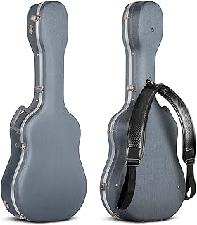 Acoustic Guitar Case ABS Waterproof Hard Case 41 Inch Gig Bag 0.6 Inch Thick Padding for Acoustic Classical Guitars, Navy CY0247