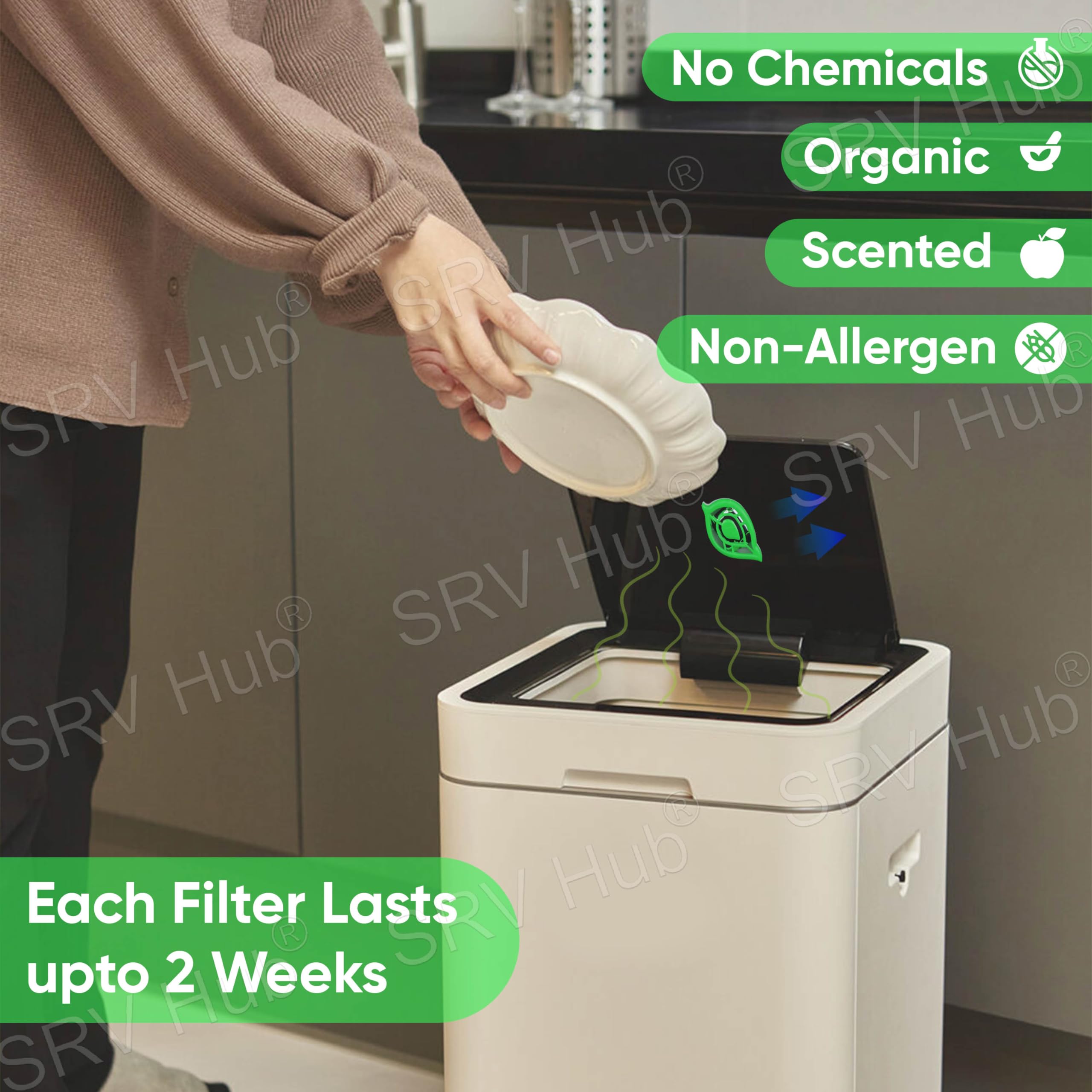Désodorisant pour poubelles (4x Désodorisant pour poubelle à pommes)