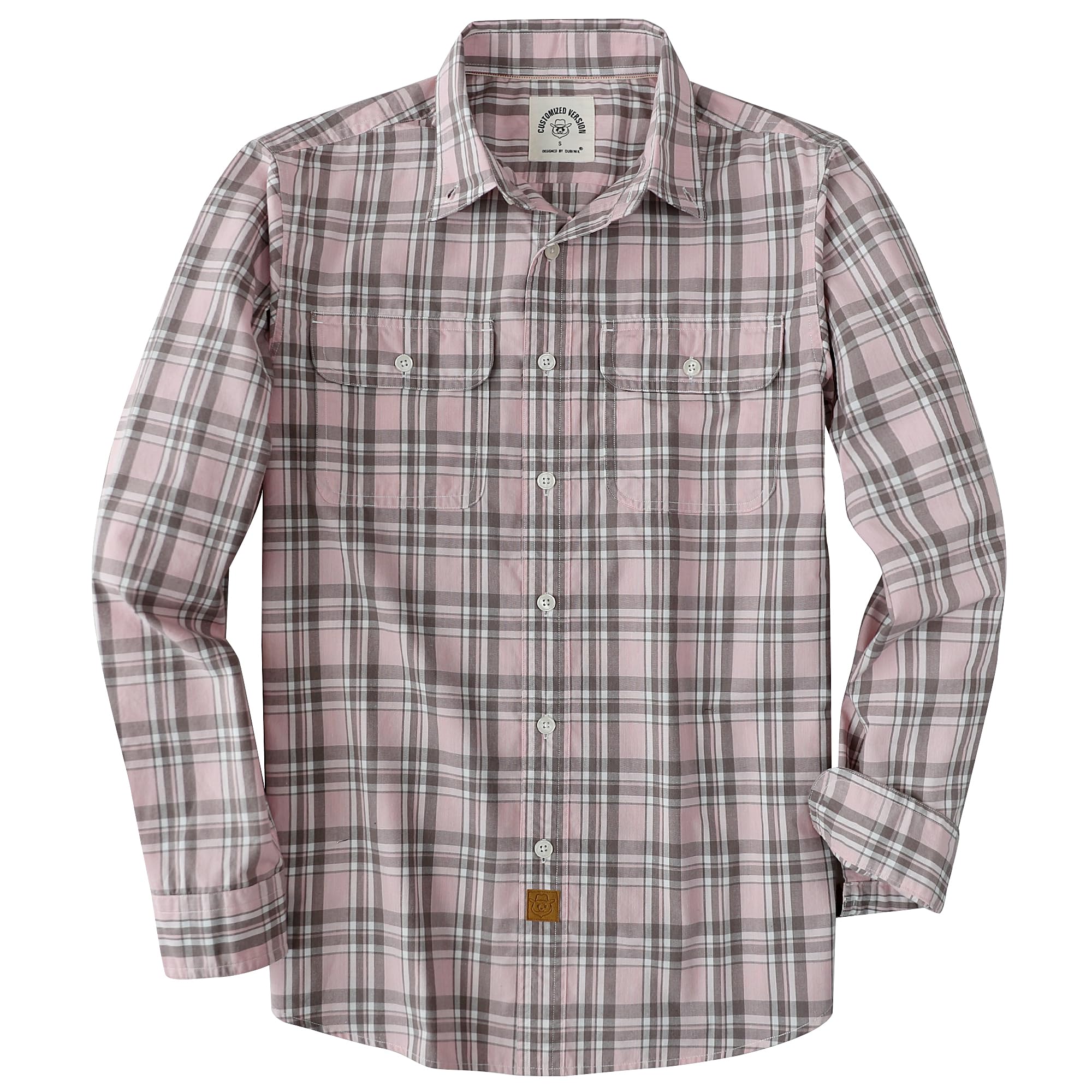 Dubinik® Camicie Uomo Manica Lunga a Quadri Camicia Casual con Doppie Tasche Morbida e Confortevole