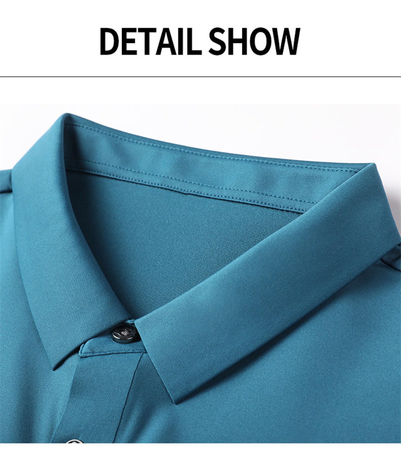 Moda Casual - Abbigliamento Estivo Sottile Streetwear Polo Nera Magliette Camicie da Lavoro Traspiranti con 3 Bottoni per Camicia da Uomo Quick Dry Casual Work Golf
