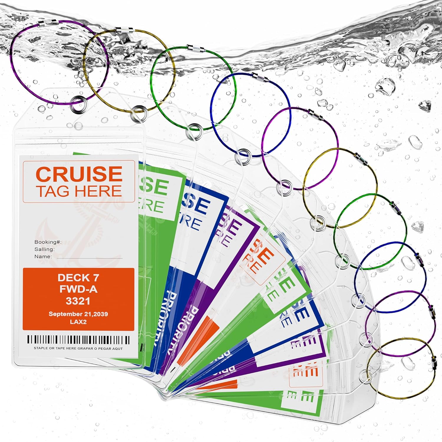 10 Pack Cruise Luggage Tags, Set of 10 Clear Carnival