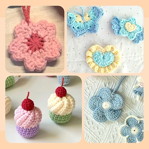 Miniatura 7 de Juego de 96 agujas de ganchillo con bolsa de almacenamiento, ganchos de ganchillo de metal con marcadores de puntada, agujas romas de ojo grande