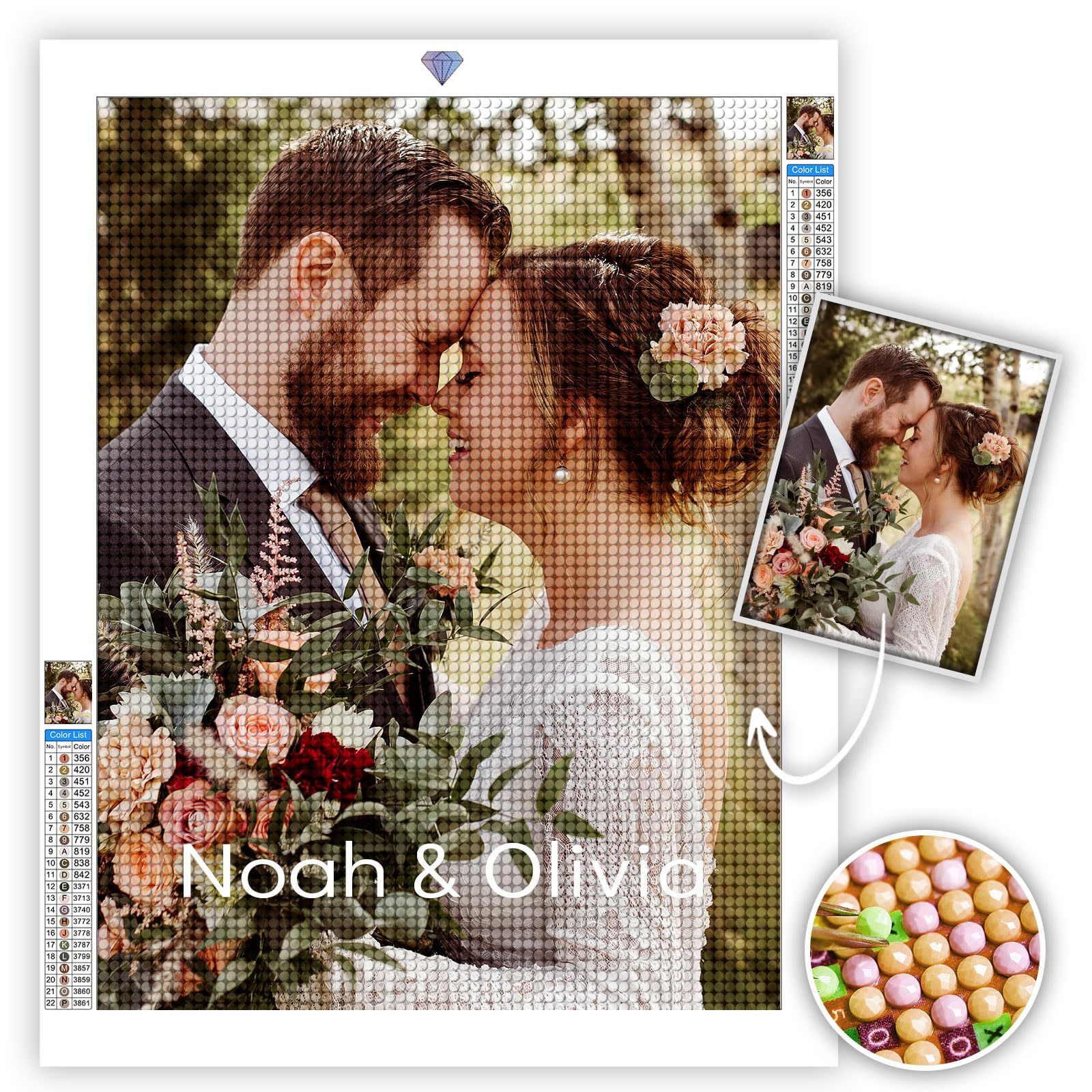 DPDP Custom Diamond Painting Kits for Adults - Personalized Diamond Art with Name, Customized Diamond Painting, Private Custom Your Own Picture - Round/Square Drill