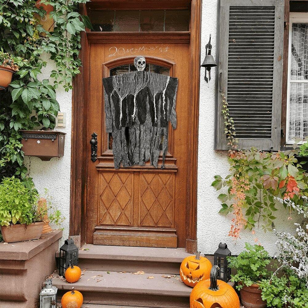 Décorations Halloween Suspendues - Lot De 8 Crânes Squelettes, Fantômes - Pour Intérieur/Extérieur, Fête Effrayante - 10