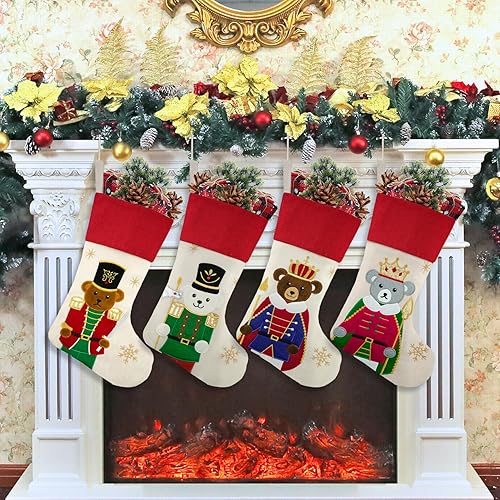 Miniatura 9 de DearSun - Calcetas personalizadas para Navidad, de 46 cm, nombres bordados