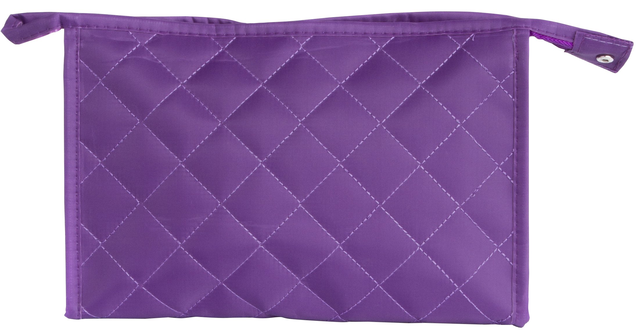 Leisureland Water Resistant Quilted Cosmetic Bags (L10"xH7"xW3", Purple)