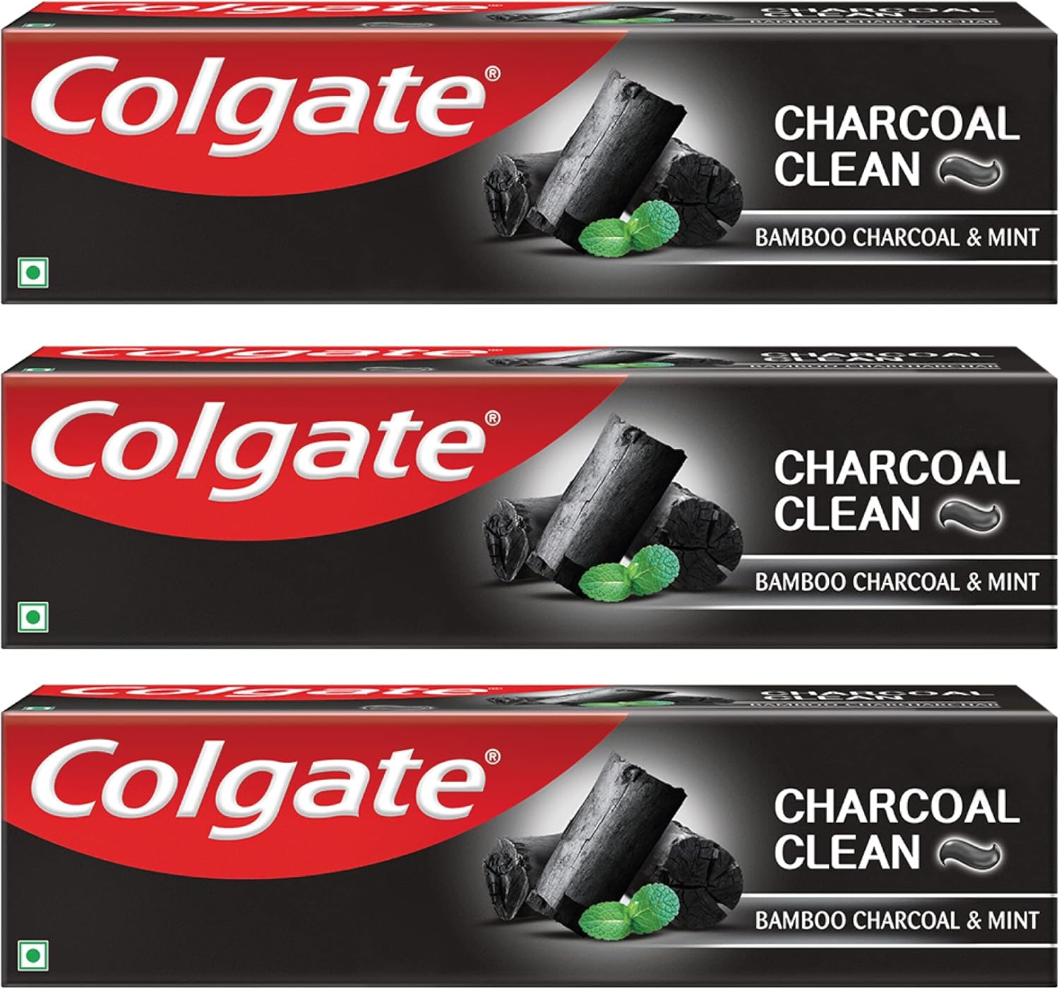 Colgate Charcoal Clean Black Gel Toothpaste, Combo Pack of 360g/12.6oz (120g/42oz x2) Deep Clean Tooth Paste with Bamboo Charcoal Fresh Mouth Experience