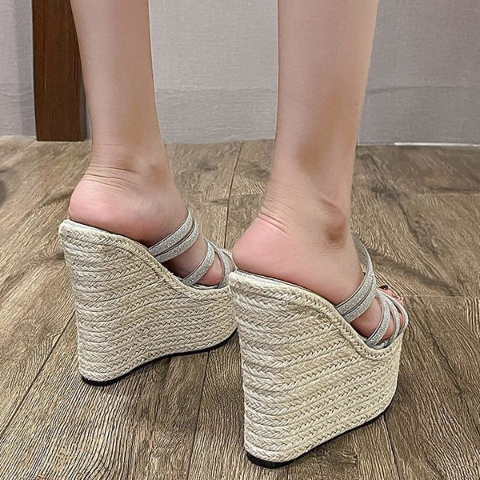 Alpargatas Mujer Cuña Primavera Verano Alpargatas Mujer Cuña Plataforma Calzado Esparto Zapatos de Tacón Vestir Elegantes Shoes Valencianas Verbenas Fiesta