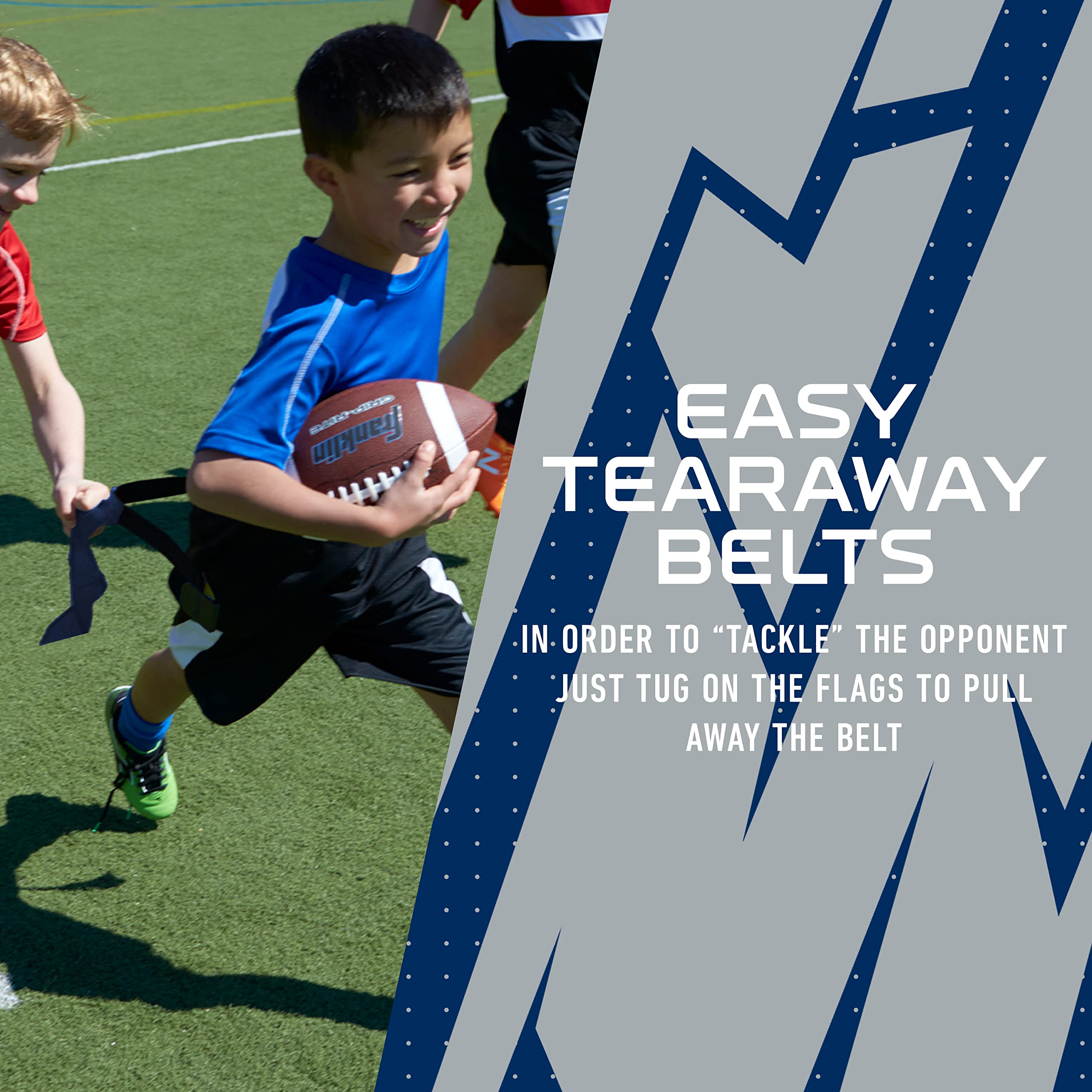 Franklin Sports Conjuntos de fútbol Americano con Bandera de Equipo de la NFL, Cinturones + Banderas, niños y Adultos, se Adapta a Cintura de hasta 36 Pulgadas, con Licencia de la NFL