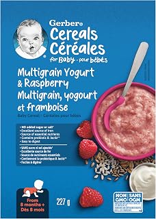 GERBER Stage 3 Multigrain Yogurt Raspberry Baby Cereal, 6 Boxes, 1.4 kg