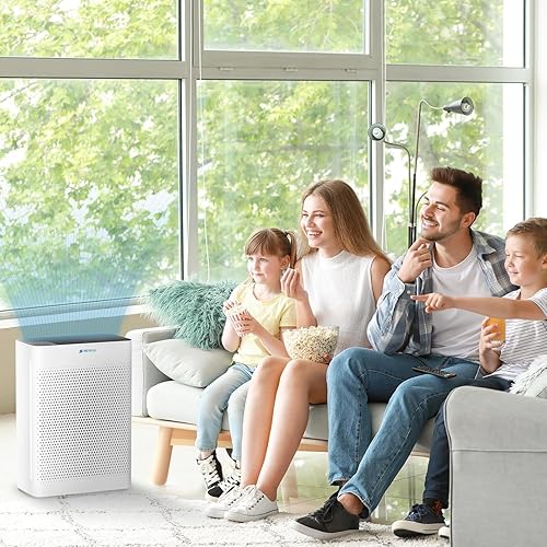 Miniatura 7 de Purificadores de aire para el hogar, habitación grande de hasta 2000 pies cuadrados con monitor de calidad del aire, recordatorio de filtro, modo de