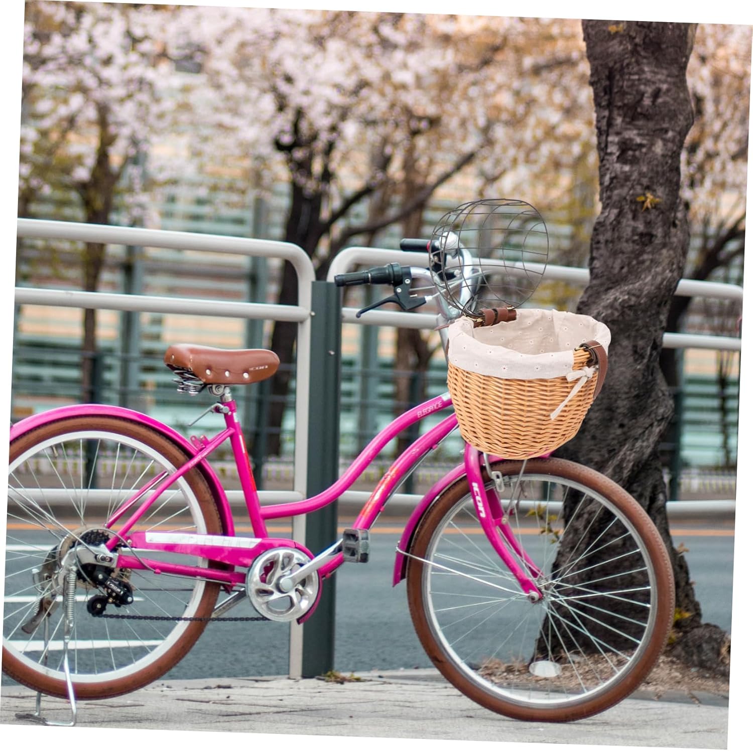 Pet Bike Basket with Sturdy Iron Frame Wear Resistant Portable Pet Carrier Bag for Cats and Dogs Large Capacity Front Handlebar Basket Easy to Attach Without Tools