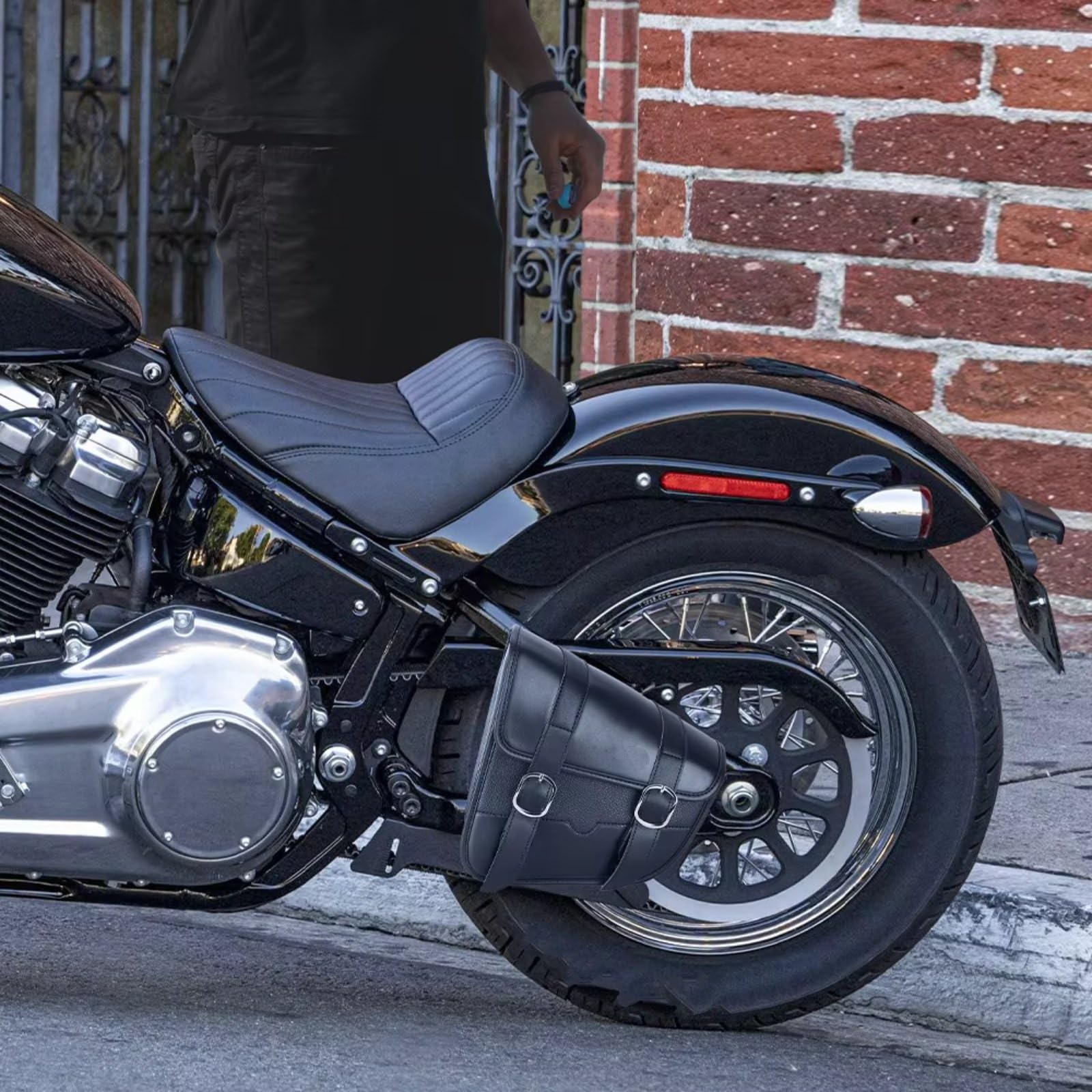 Motorradtasche Kompatibel Mit Softail Standard Für Dyna Low Rider Für Sport Für Glide Motorrad Satteltasche Seitentaschen Aufbewahrungstasche Seesack Universal