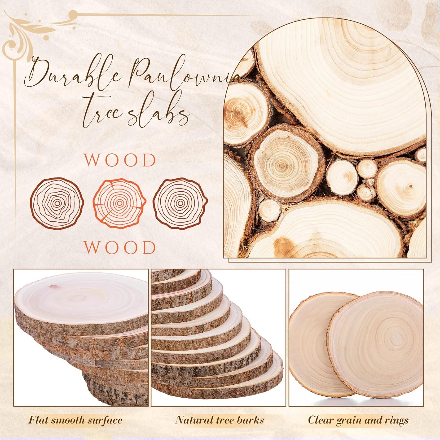 Tioncy 10 Pack Large Wood Slices for Centerpieces Unfinished Rounds Wood Slabs for Tables Decor Natural Wooden Circle for DIY Crafts Rustic Wedding Centerpiece Decor (8-9 Inch)