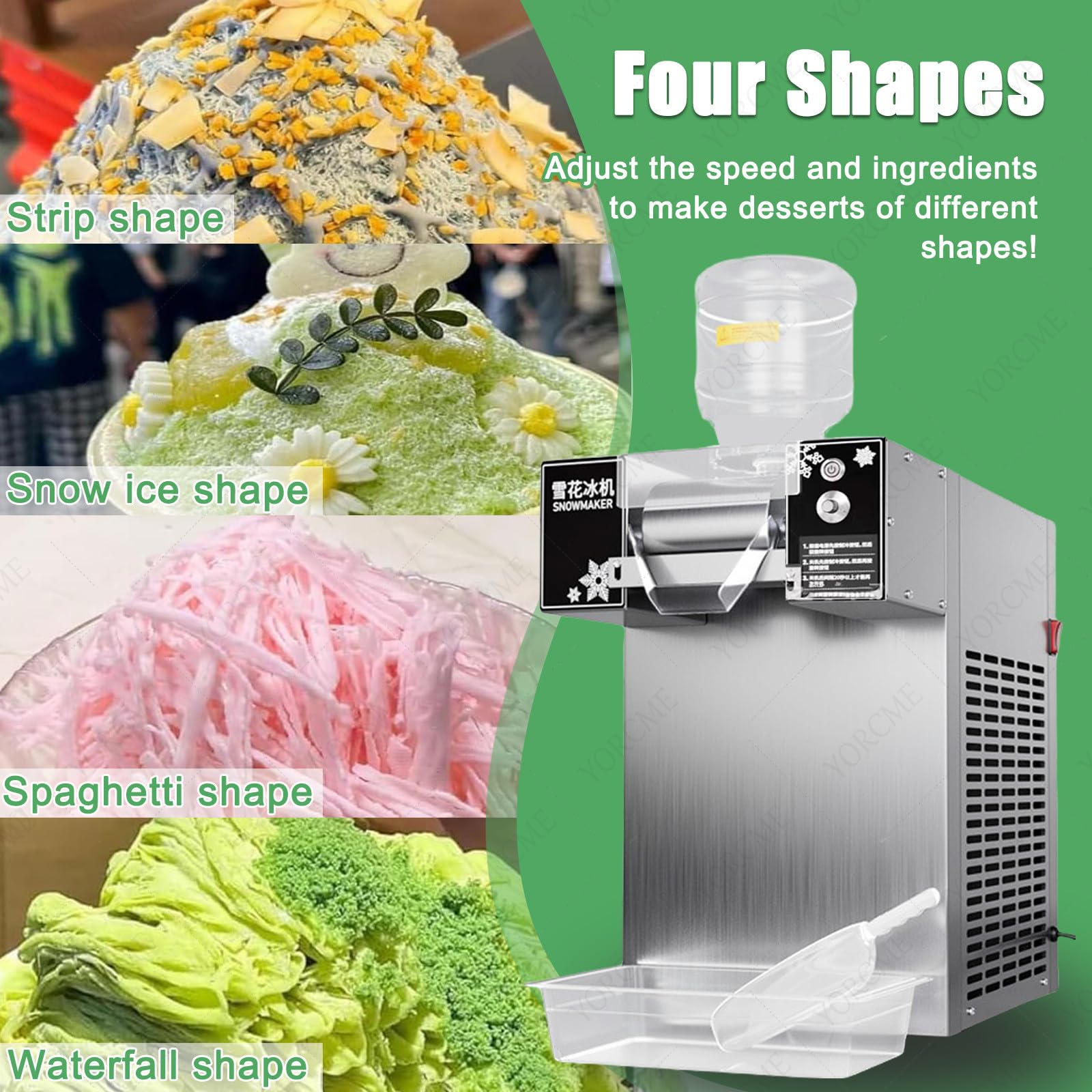 Machine Bingsu CoréEnne, Rasoir à Glace Machine à Glace Floconneuse Polyvalente Équipement,pour Milkshakes, pour Food Trucks et Glaciers,1200W
