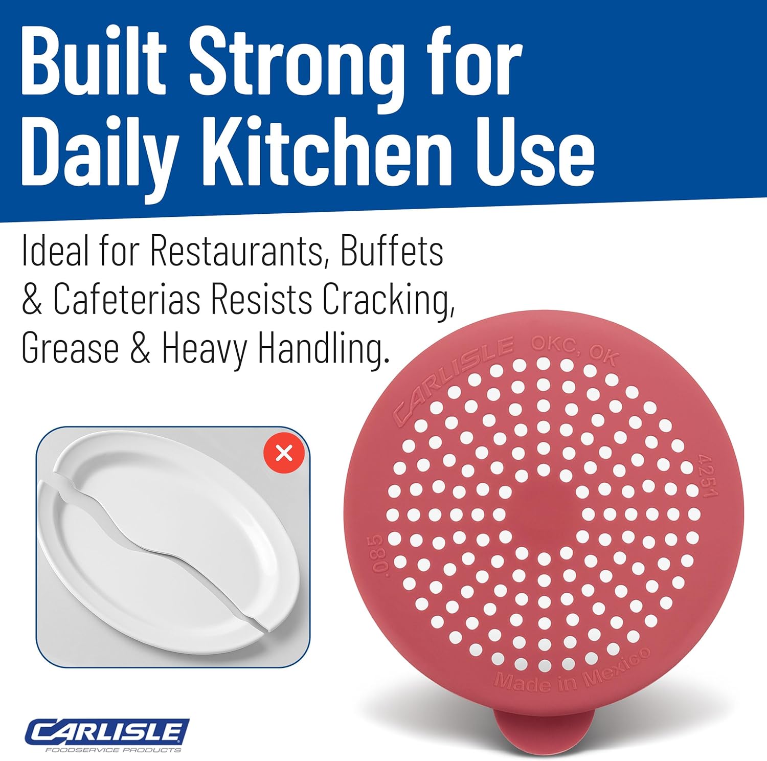 Carlisle FoodService Products Plastic Medium Dredge Lid, 3.12 Inches, Rose