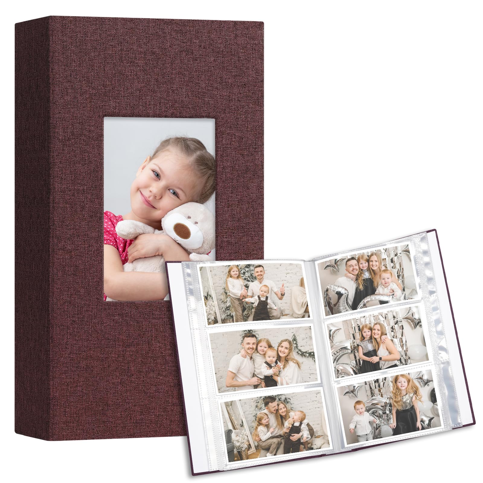 Vienrose Álbumes de Fotos Pequeños 15x10cm Fotos, 2 Paquetes de Mini Álbumes de Fotos con Cubierta de Lino, 26-Páginas con Capacidad para 52 Fotos, Obras de Arte o Postales Beige — view 20
