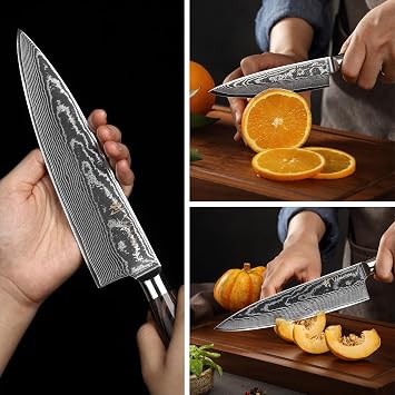 Wakoli EDIB Essentials 2-Piece Damascus Chef Knife Set, VG10 Core, Gift Box