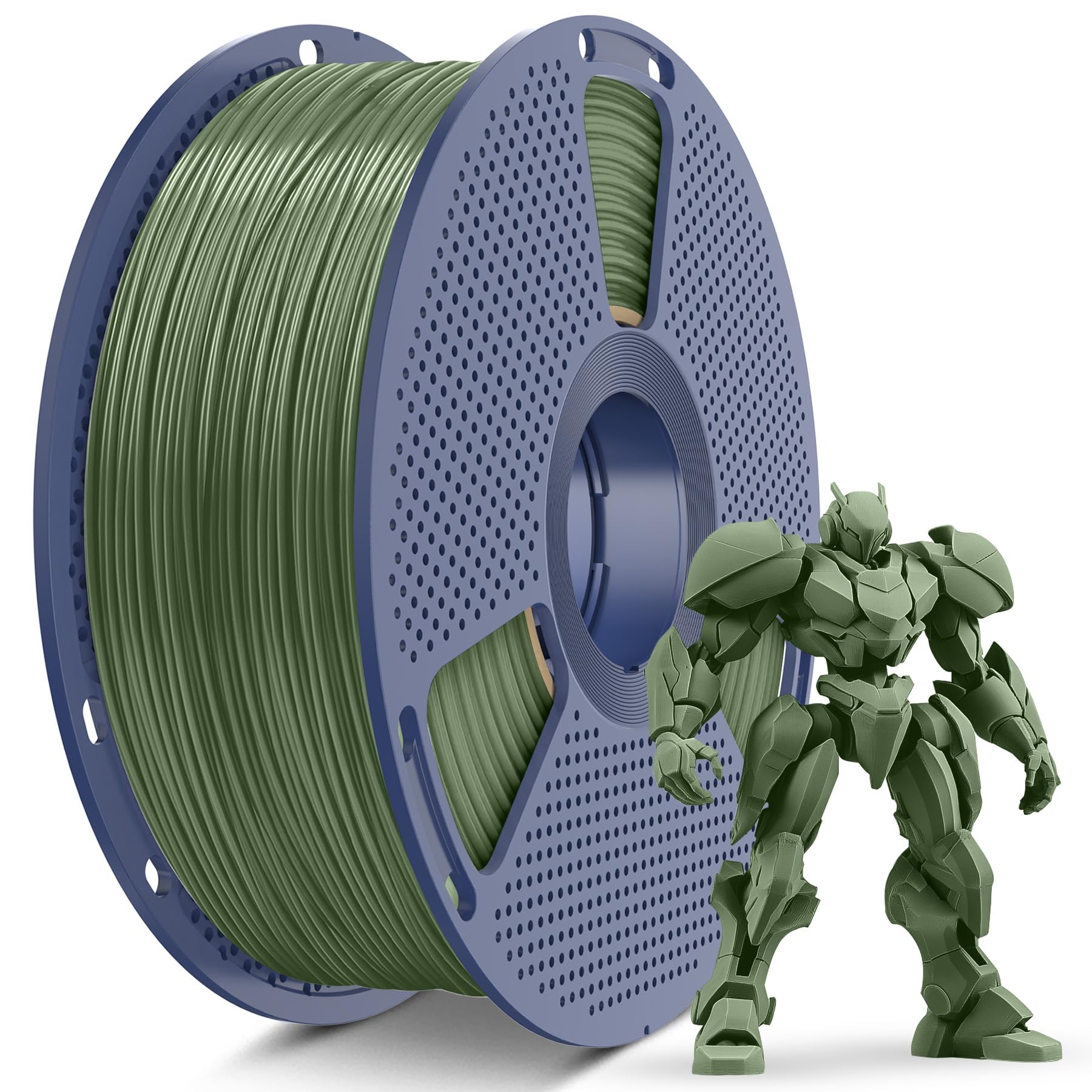 SUNLU ABS Filament 1,75 mm, wysoce odporny na ciepło filament do drukarek 3D, zapewniający niezawodne i funkcjonalne drukowanie 3D, o wysokiej wytrzymałości abs filament, szpula 1kg, Oliwkowo Zielony