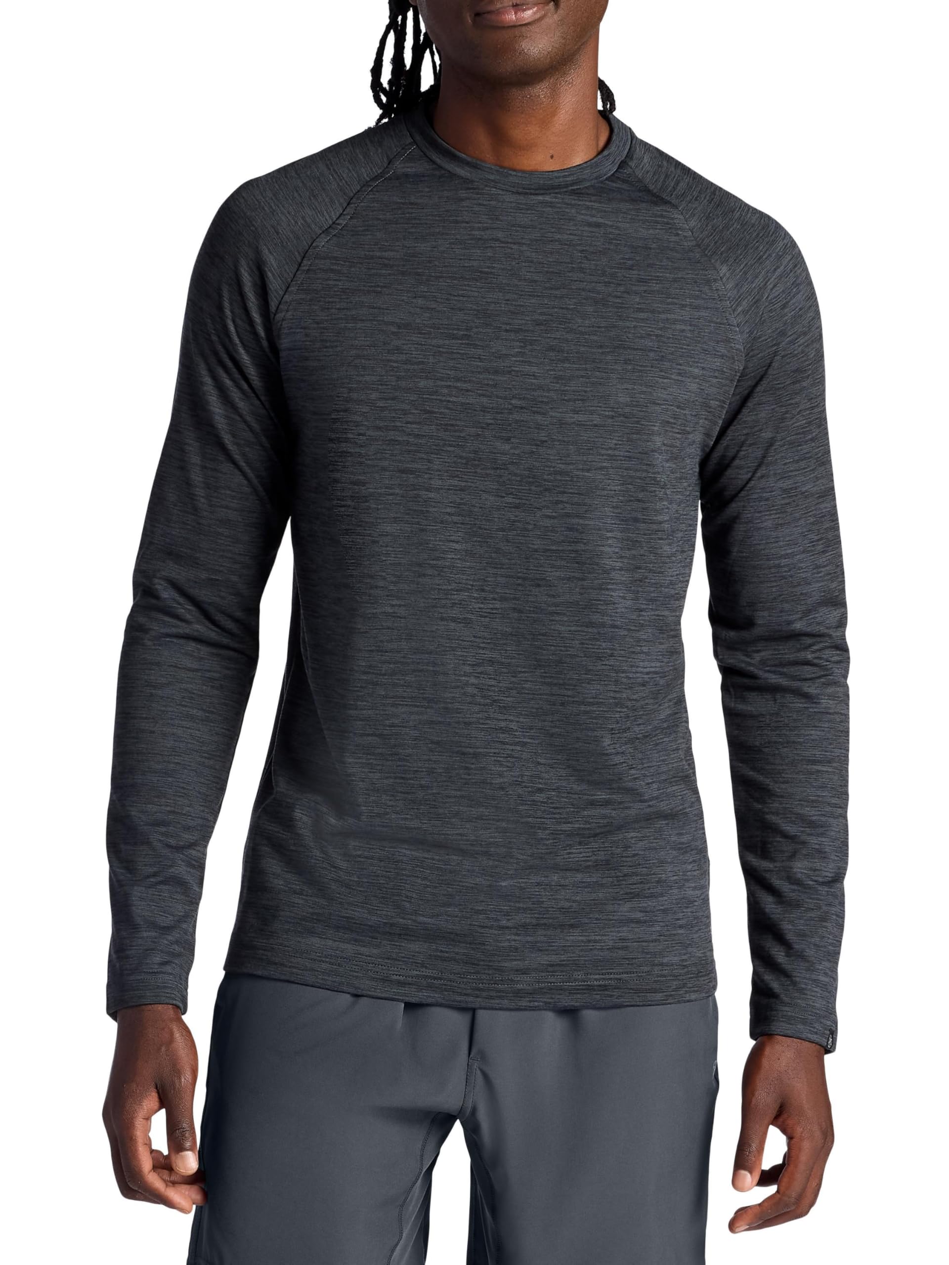 Gaiam Haut Basique à Manches Longues et col Rond pour Homme, Coupe Standard, matériau Extensible de Poids Moyen
