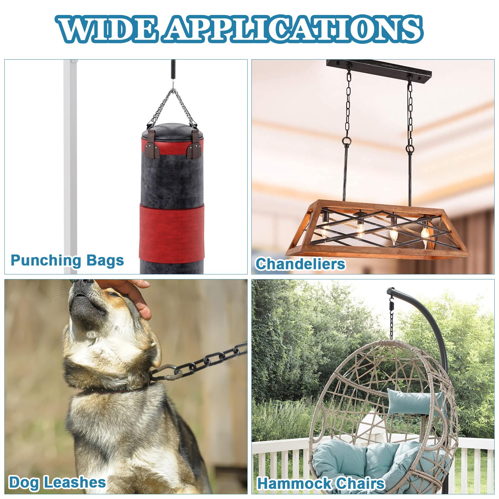 AKOLAFE 1.3 Ft Long Black Chain Link 1/4" Heavy Duty Chain Bulk - View #6