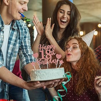 Amazon.co.jp: Larchio 18歳の誕生日 ケーキトッパー ローズ