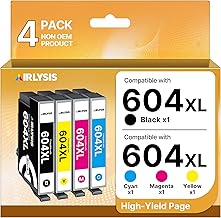 AIRLYSIS 604XL Compatible Cartridges for Epson 604 for Epson XP 2200 for Expression Home XP-2205 XP-3200 XP-3205 XP-4200 XP-4205 Workforce WF-2910 WF-2930 WF-2935 WF-2950 (Pack of 4)