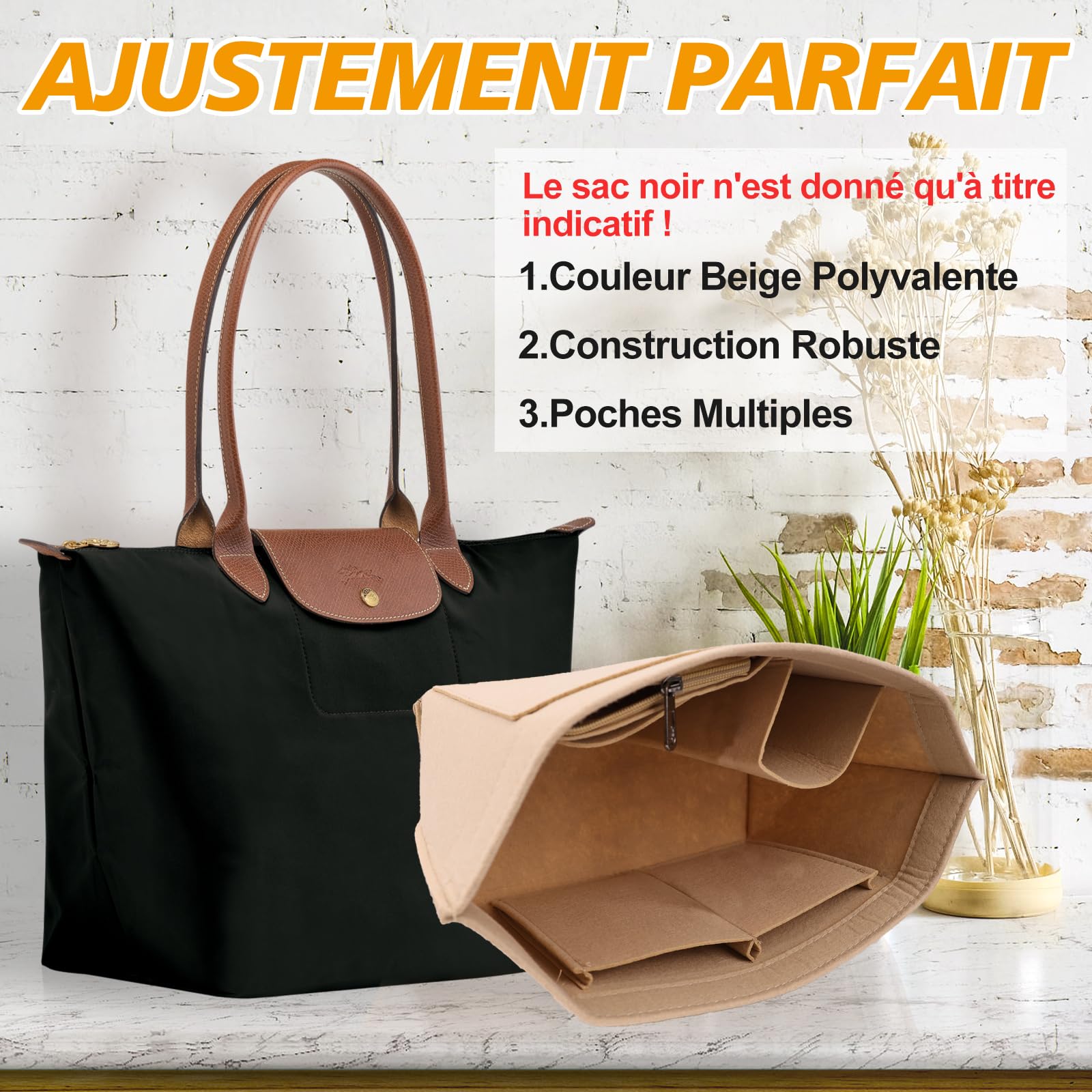 ETTP Purse Organizer Insert For Le Pliage, Ultra-light