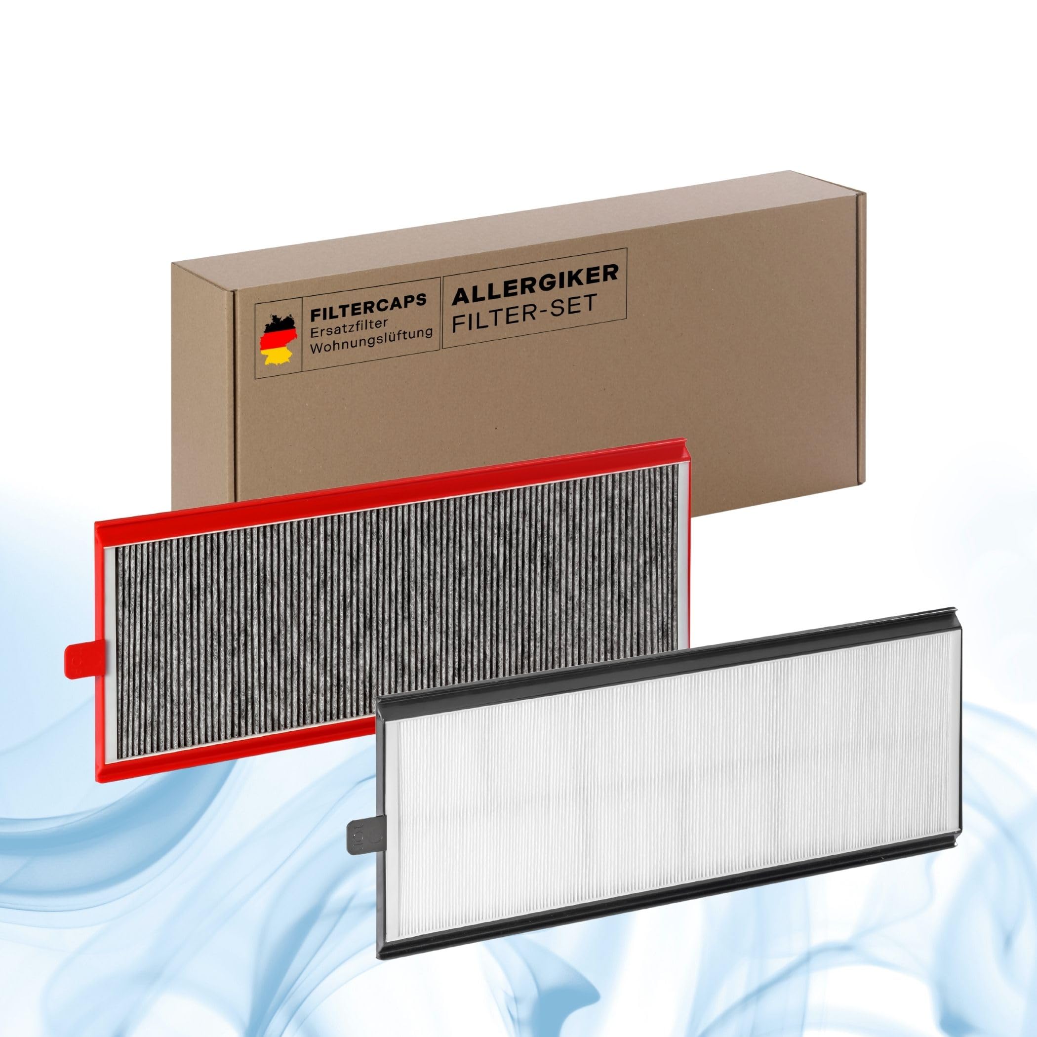 FILTERCAPS Filter for Zehnder ComfoAir 350, 500, 550 Replacement Filter Set G4+F7 AK, Replaces ComfoAir 350/550/Santos 370/570, Air Filter for HVAC Ventilation System, Home Ventilation, 495 x 195 x 17