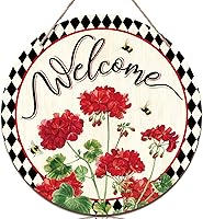 Vista 1 de Ripeng Coronas de bienvenida para puerta delantera, colgador de puerta de madera de búfalo de Navidad para exteriores, interiores, exteriores